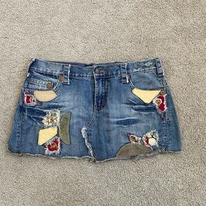 Denim mini skirt